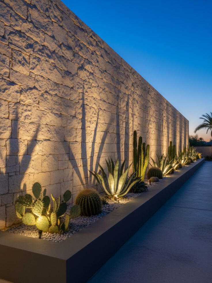 Monumental Boundaries: Dramatically Lit Architectural Feature Wall