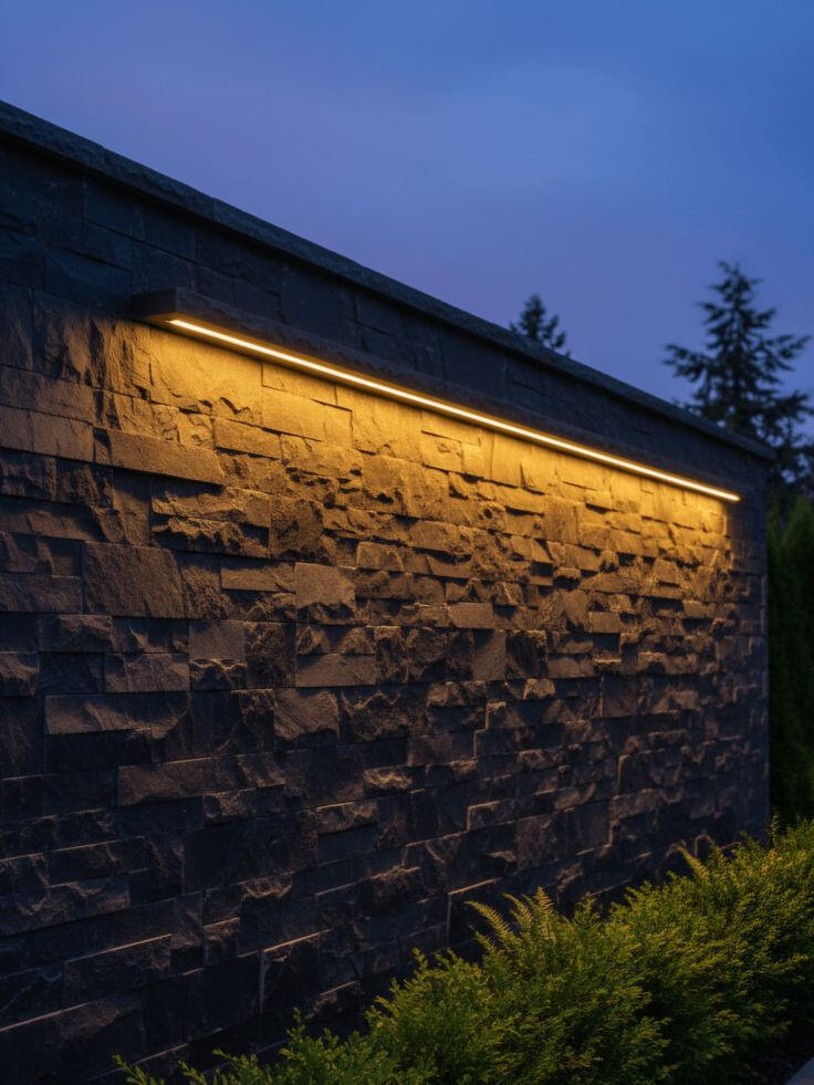 Light &amp; Shadow: Dramatic Grazing Light on Textured Stone Wall