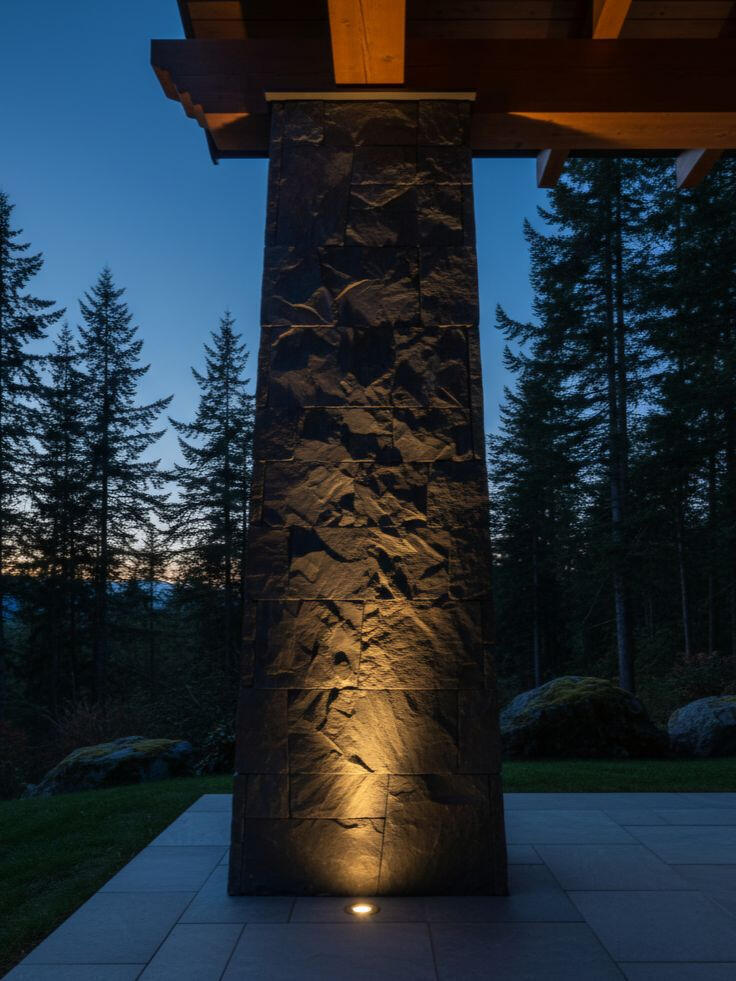Stone Sentinel: Dramatically Uplight Architectural Support Column