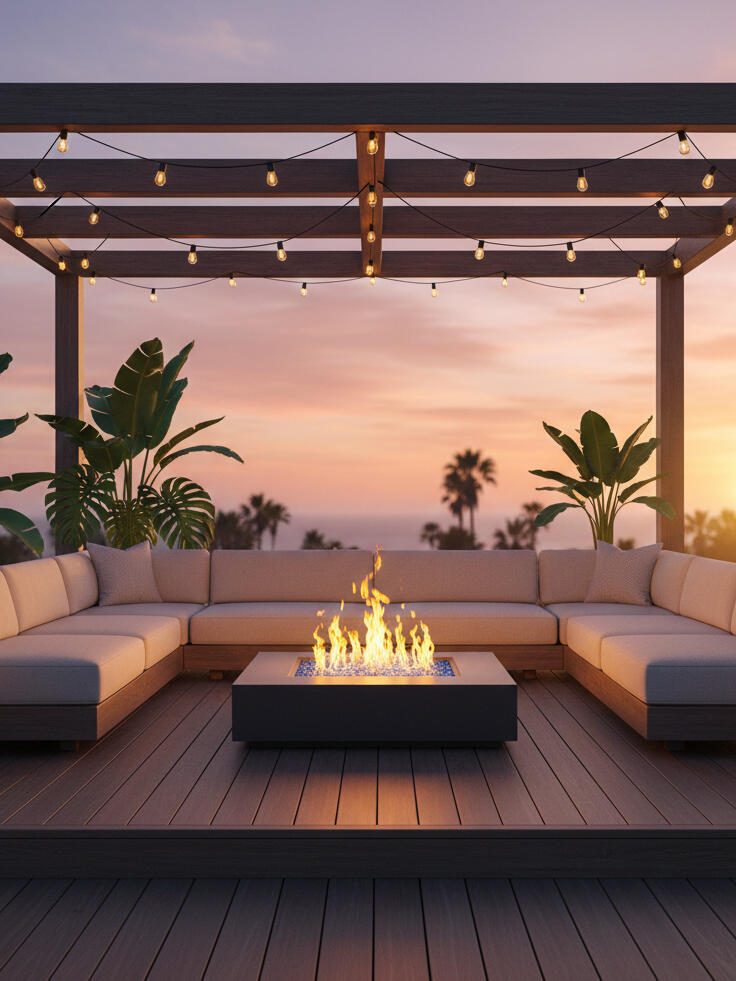 Clean-lined Gas Fire Pit