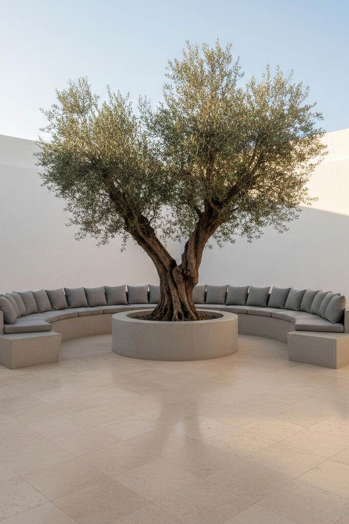 Daylight Design: Minimalist Travertine Courtyards &amp; Sculptural Sun-Lounges